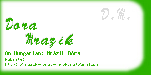 dora mrazik business card